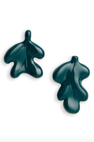 Leaf earrings in green