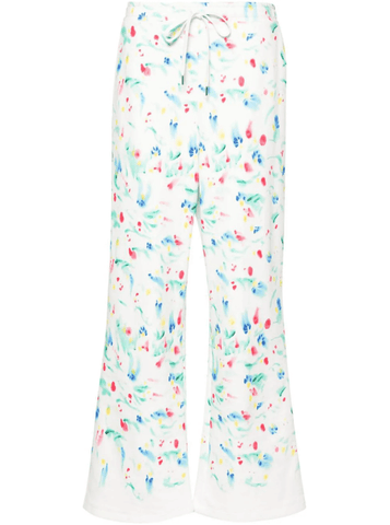 floral-print cotton track pants