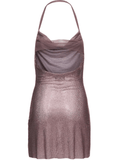 Embellished net mini dress