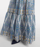 Printed blue maxi dress