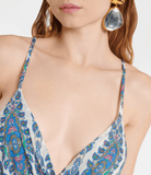 Printed blue maxi dress