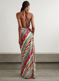 Mare striped metallic crochet-knit maxi skirt