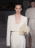 fringed clutch bag in white