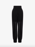 Voile carrot pants with stitching