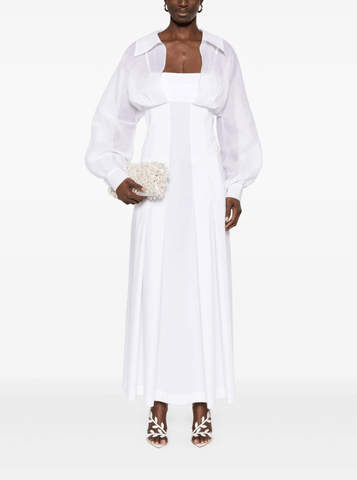 corset-style white dress