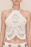 Emelia crochet top in white