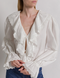Poplin blouse with ruffles