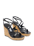 Black Nappa Leather Wedge