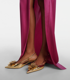 Gold Liquid Metal Leather Slingbacks