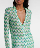 Shirt in viscose with floral pattern