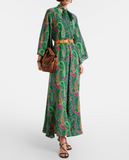 Silk Long Dress With Silk Scarf