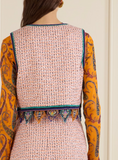 Cropped Jacquard waistcoat with tweed effect