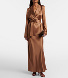 Isaak Long Silk Satin Skirt