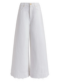 Dyed Denim Trousers in white