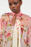 Chiffon Blouse with Miami Flowers Print