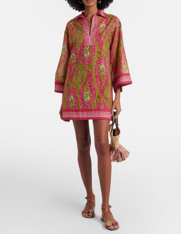 Cover-up mini dress in cotton-blend fabric