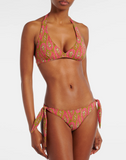 Bikini with paisley foliage motif