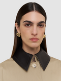 Zaman Cotton Leather Trench Coat
