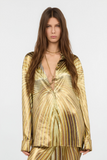 Silk Shirt with Ray Of Gold Print