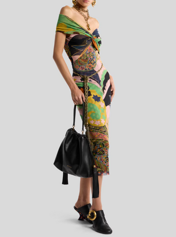 Fitted V-Neck midi dress