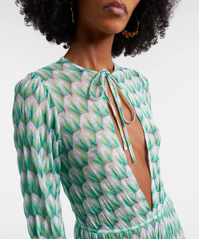 Long Cover up  in floral-pattern viscose