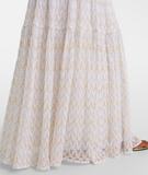 Long skirt with ruffles and lace motif
