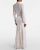 Long skirt with ruffles and lace motif
