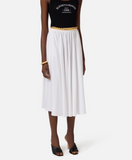 Stretch cotton skirt with jewel detail