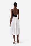Stretch cotton skirt with jewel detail