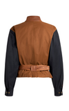 Padded bomber jacket with contrasting sleeves