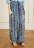Wide-leg trousers with floral motif
