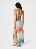 Long cover-up dress in shaded lamé viscose