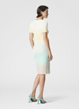 Chevron Dégradé Cotton and Viscose Midi Dress