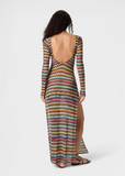 Long cover-up dress in lamé viscose