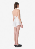 Pleated mini white shorts