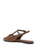 Low leather slingbacks with rhinestones