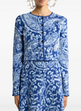 Jacquard cropped cardigan
