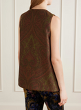Cotton-blend jacquard waistcoat with paisley motif