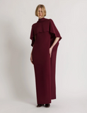 Long dress with cape detail and back bow