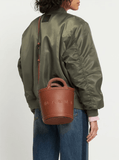 Mini brown bucket bag