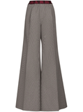 logo houndstooth flared trousers