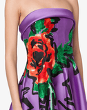 graphic-print bandeau minidress