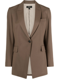wool-blend blazer in brown