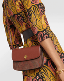 Etro Essential Mini jacquard crossbody bag in brown
