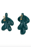 Leaf earrings in green