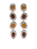 gemstone-plate drop earrings