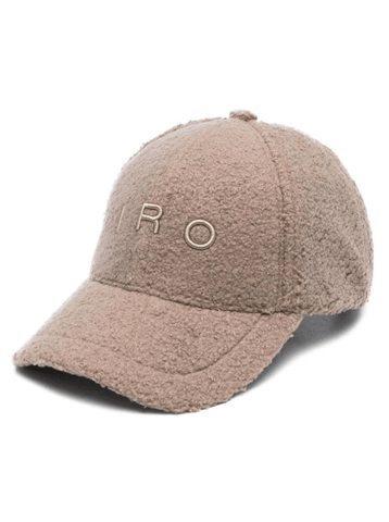 logo-embroidered faux-shearling baseball cap