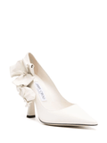 Rene 100mm leather pumps in white