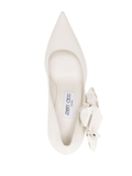 Rene 100mm leather pumps in white