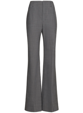 Tropical stretch wool straight pants